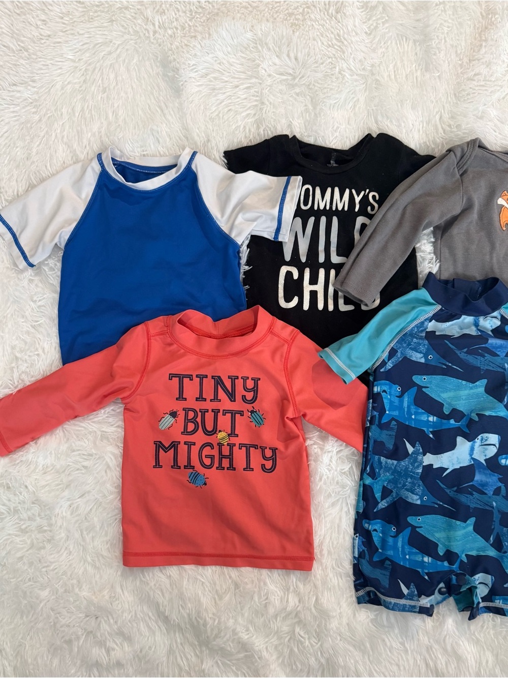 Bundle 5 Pcs Clothes Baby Boy 6-9 Months Carter's Wonder Nation Rash Guard Body - Picture 2 of 5